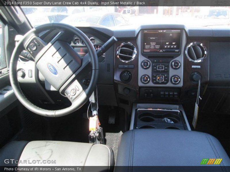 Ingot Silver Metallic / Black 2014 Ford F350 Super Duty Lariat Crew Cab 4x4 Dually