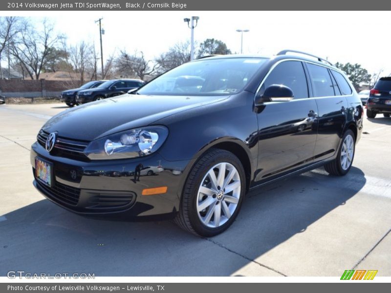 Black / Cornsilk Beige 2014 Volkswagen Jetta TDI SportWagen