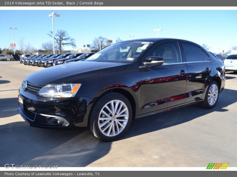 Black / Cornsilk Beige 2014 Volkswagen Jetta TDI Sedan