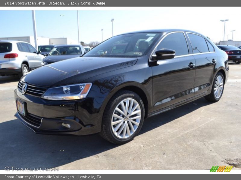 Black / Cornsilk Beige 2014 Volkswagen Jetta TDI Sedan