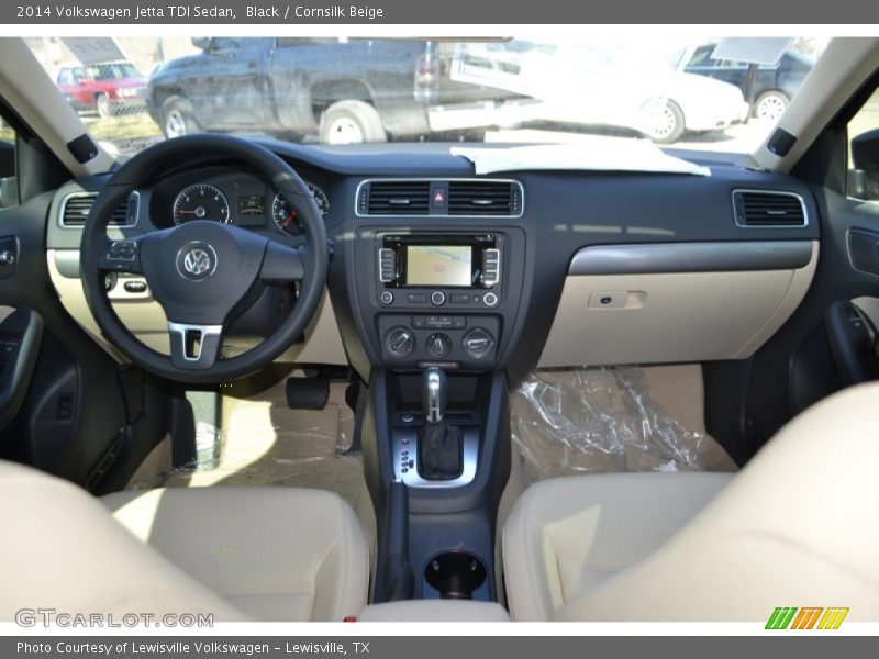 Black / Cornsilk Beige 2014 Volkswagen Jetta TDI Sedan