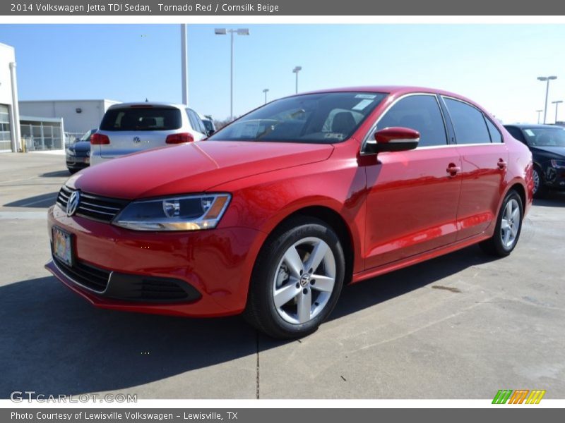 Tornado Red / Cornsilk Beige 2014 Volkswagen Jetta TDI Sedan