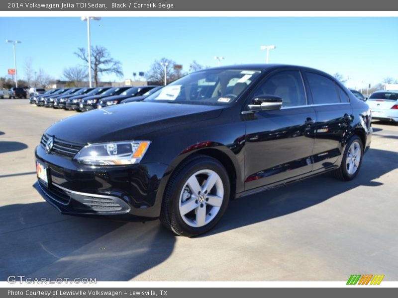 Black / Cornsilk Beige 2014 Volkswagen Jetta TDI Sedan