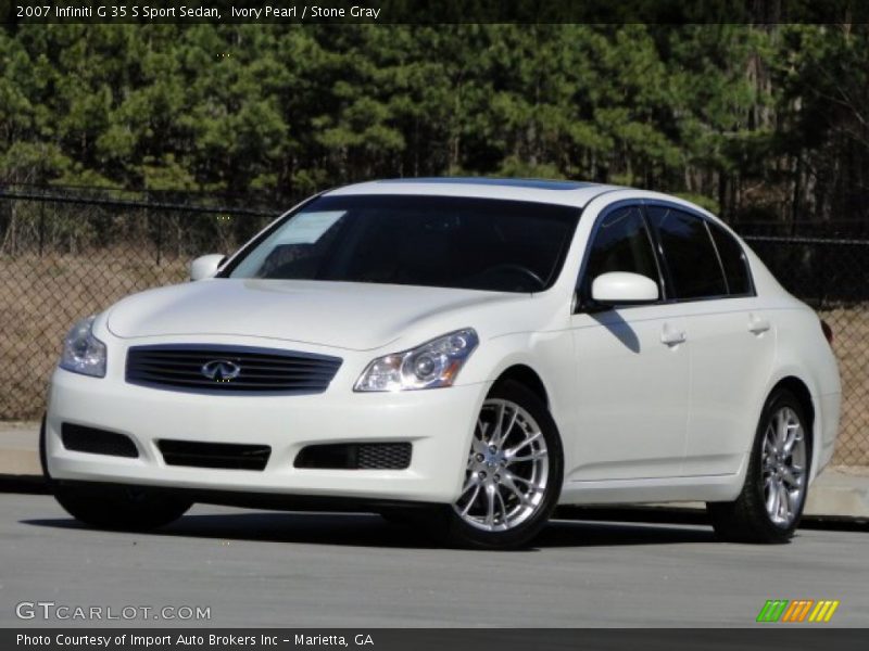 Ivory Pearl / Stone Gray 2007 Infiniti G 35 S Sport Sedan