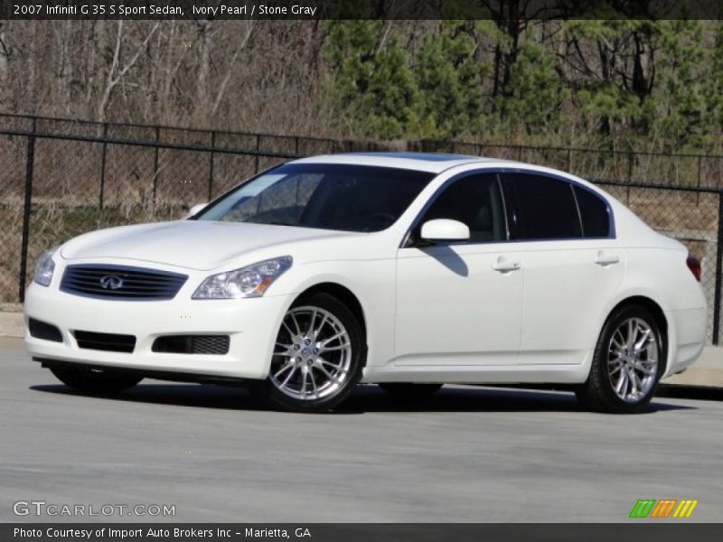 Ivory Pearl / Stone Gray 2007 Infiniti G 35 S Sport Sedan
