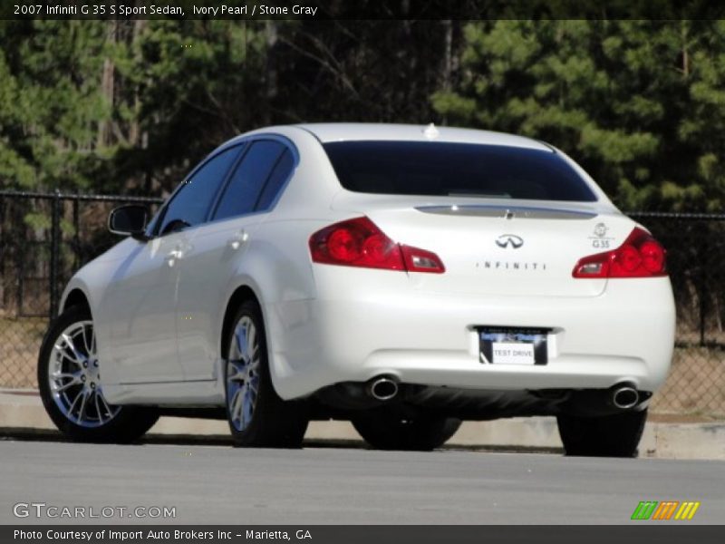 Ivory Pearl / Stone Gray 2007 Infiniti G 35 S Sport Sedan