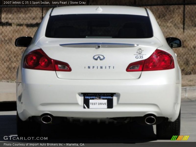 Ivory Pearl / Stone Gray 2007 Infiniti G 35 S Sport Sedan