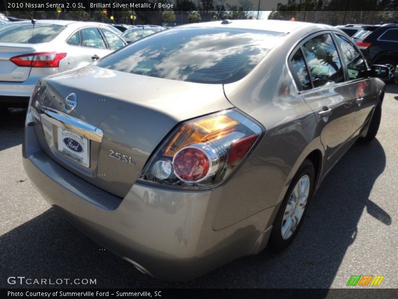 Brilliant Silver Metallic / Beige 2010 Nissan Sentra 2.0 SL