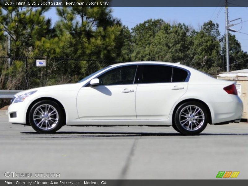 Ivory Pearl / Stone Gray 2007 Infiniti G 35 S Sport Sedan