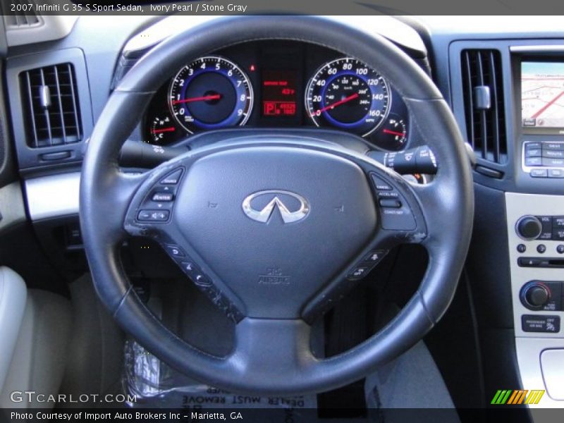 Ivory Pearl / Stone Gray 2007 Infiniti G 35 S Sport Sedan