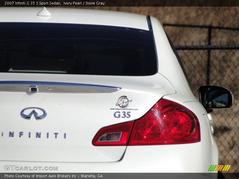 Ivory Pearl / Stone Gray 2007 Infiniti G 35 S Sport Sedan