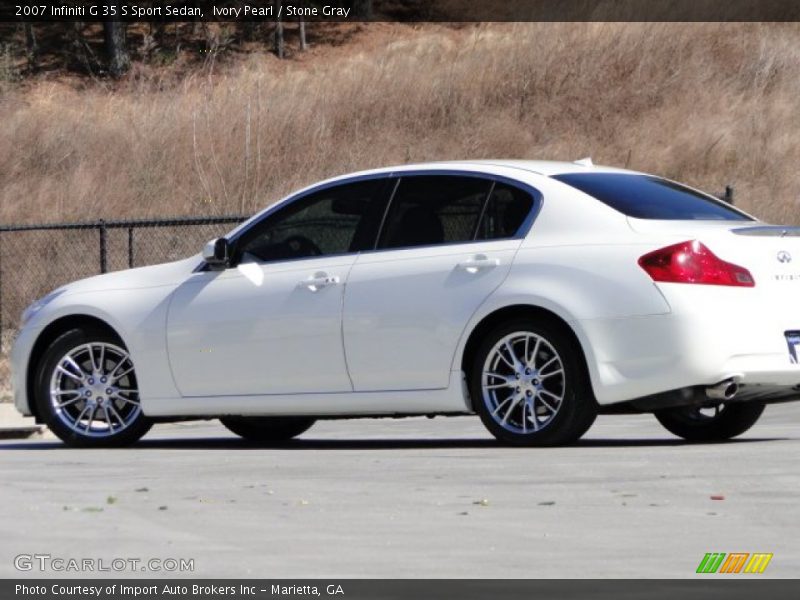 Ivory Pearl / Stone Gray 2007 Infiniti G 35 S Sport Sedan