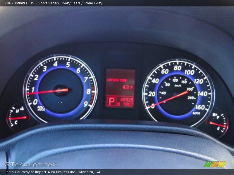 Ivory Pearl / Stone Gray 2007 Infiniti G 35 S Sport Sedan