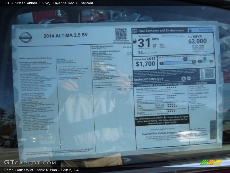 Cayenne Red / Charcoal 2014 Nissan Altima 2.5 SV