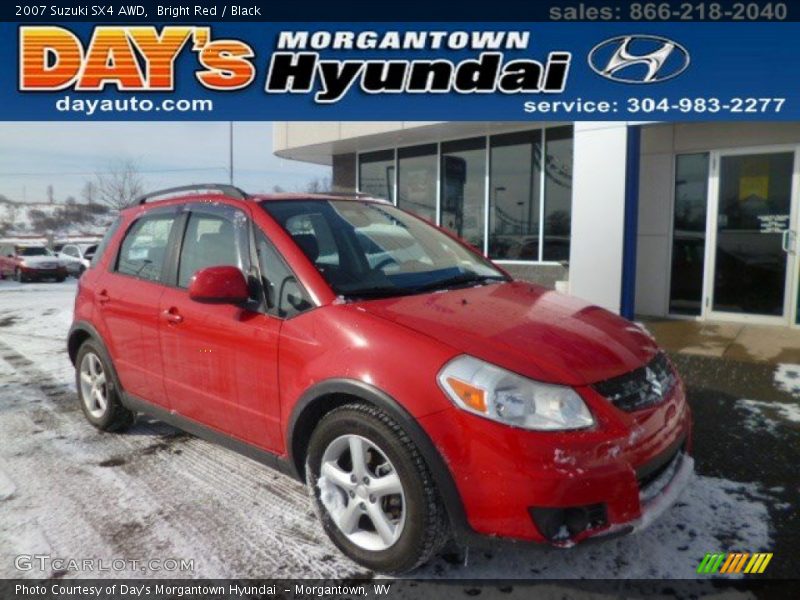 Bright Red / Black 2007 Suzuki SX4 AWD