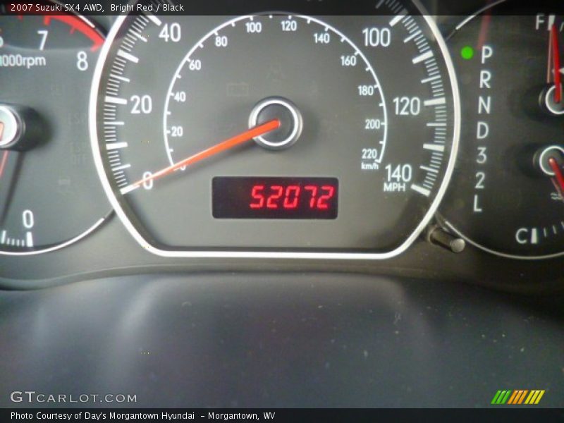 Bright Red / Black 2007 Suzuki SX4 AWD