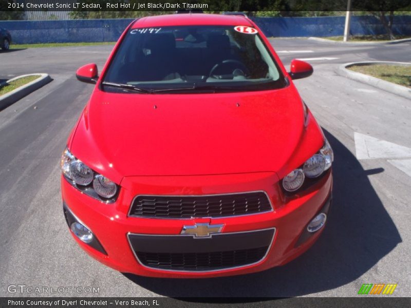 Red Hot / Jet Black/Dark Titanium 2014 Chevrolet Sonic LT Sedan