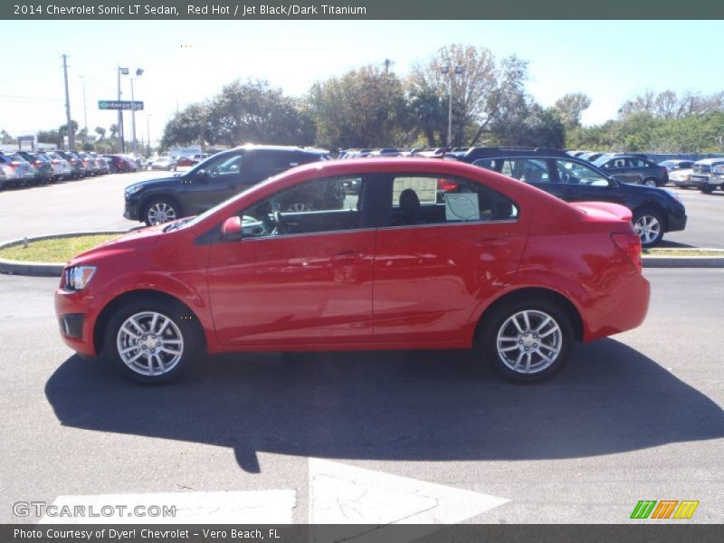 Red Hot / Jet Black/Dark Titanium 2014 Chevrolet Sonic LT Sedan