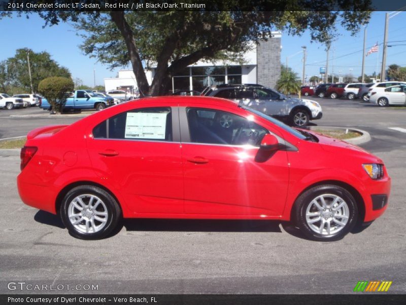 Red Hot / Jet Black/Dark Titanium 2014 Chevrolet Sonic LT Sedan