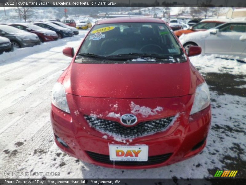 Barcelona Red Metallic / Dark Gray 2012 Toyota Yaris Sedan