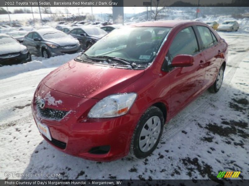Barcelona Red Metallic / Dark Gray 2012 Toyota Yaris Sedan