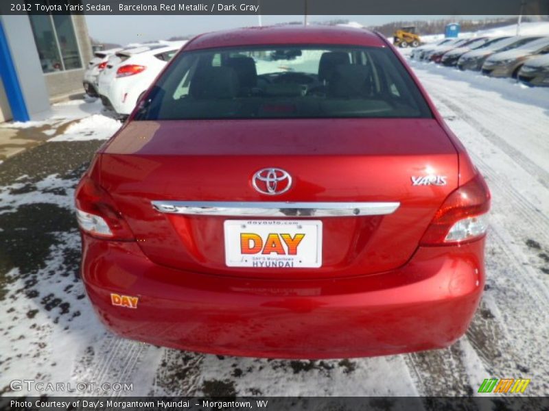 Barcelona Red Metallic / Dark Gray 2012 Toyota Yaris Sedan