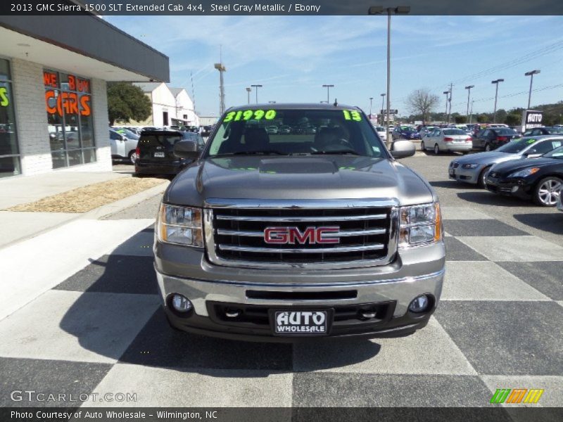 Steel Gray Metallic / Ebony 2013 GMC Sierra 1500 SLT Extended Cab 4x4