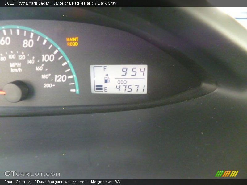 Barcelona Red Metallic / Dark Gray 2012 Toyota Yaris Sedan