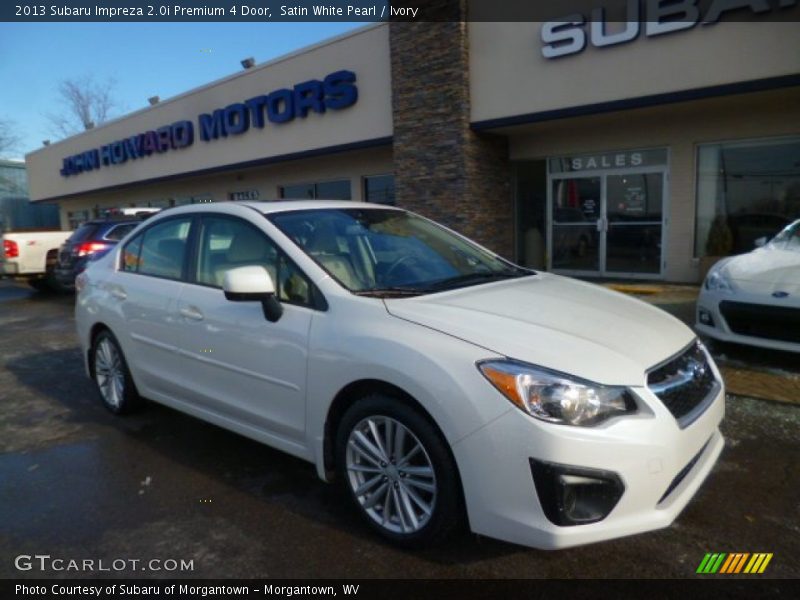 Satin White Pearl / Ivory 2013 Subaru Impreza 2.0i Premium 4 Door