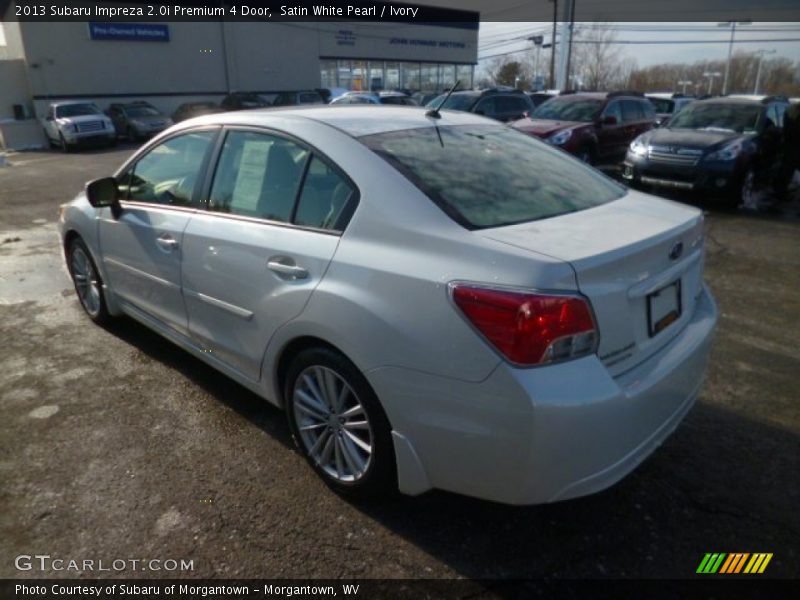 Satin White Pearl / Ivory 2013 Subaru Impreza 2.0i Premium 4 Door