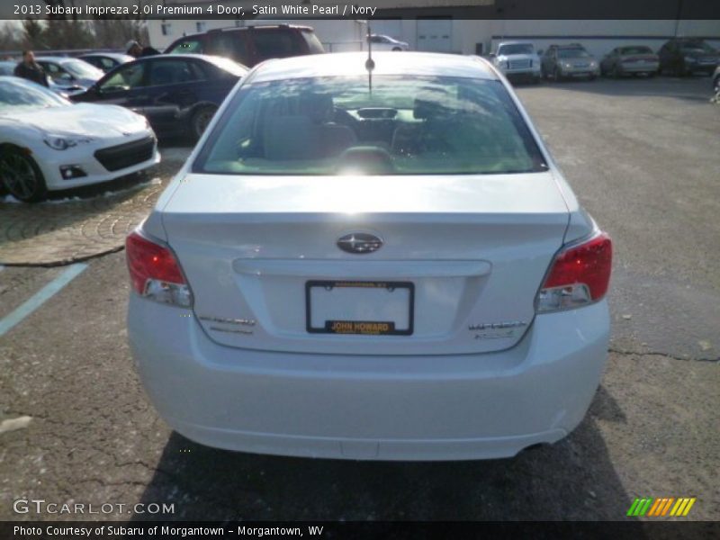 Satin White Pearl / Ivory 2013 Subaru Impreza 2.0i Premium 4 Door