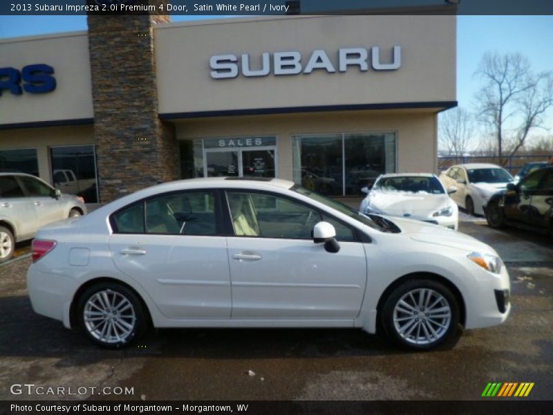 Satin White Pearl / Ivory 2013 Subaru Impreza 2.0i Premium 4 Door