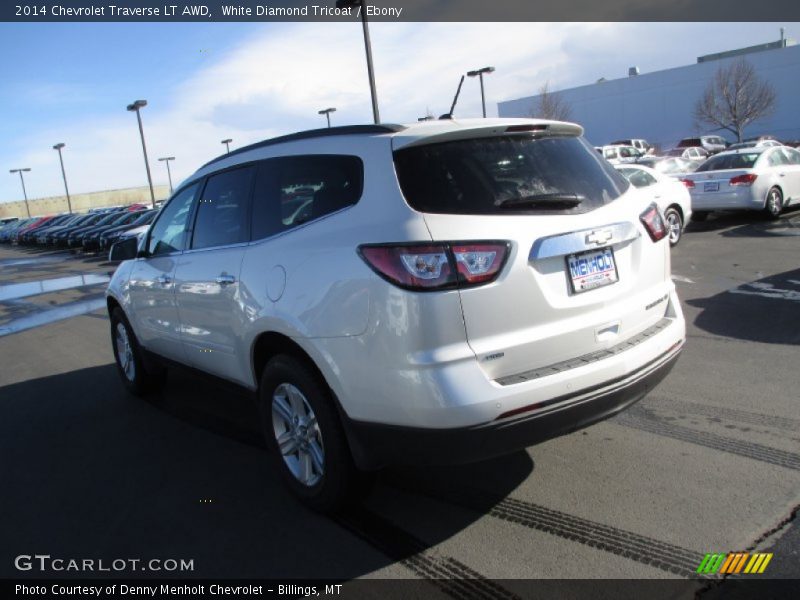 White Diamond Tricoat / Ebony 2014 Chevrolet Traverse LT AWD