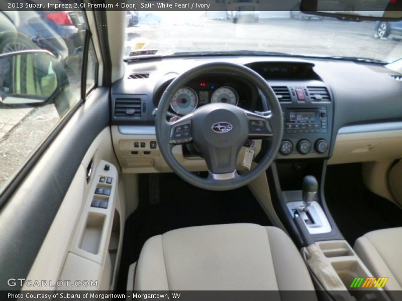 Satin White Pearl / Ivory 2013 Subaru Impreza 2.0i Premium 4 Door