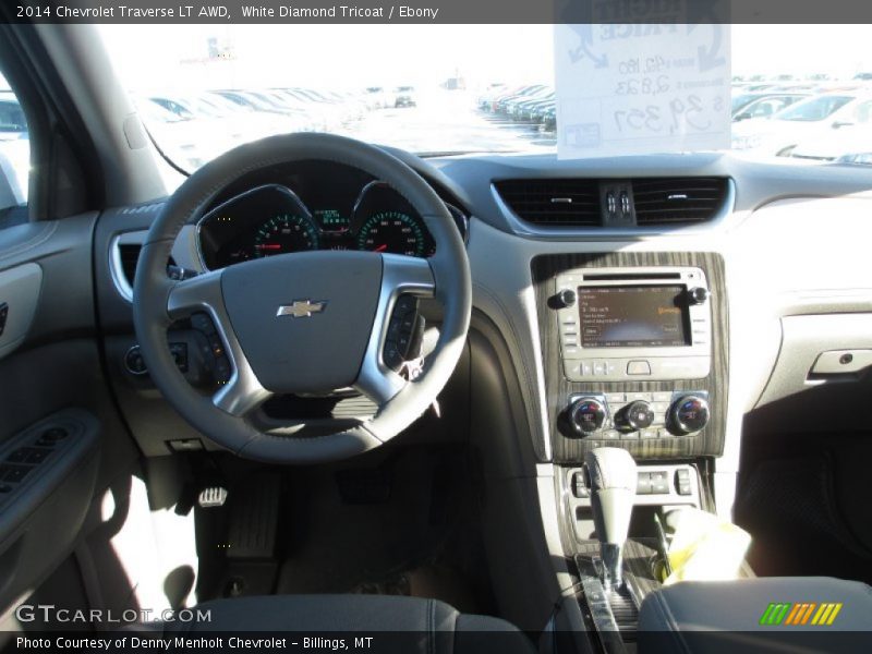White Diamond Tricoat / Ebony 2014 Chevrolet Traverse LT AWD