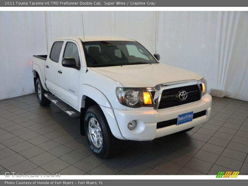 Super White / Graphite Gray 2011 Toyota Tacoma V6 TRD PreRunner Double Cab