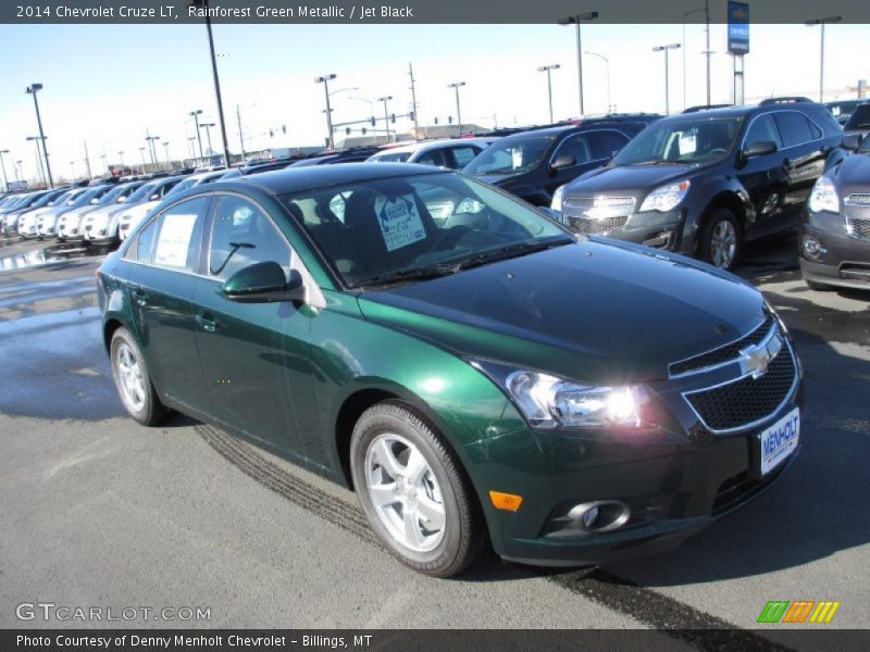 Rainforest Green Metallic / Jet Black 2014 Chevrolet Cruze LT
