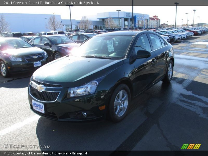 Rainforest Green Metallic / Jet Black 2014 Chevrolet Cruze LT