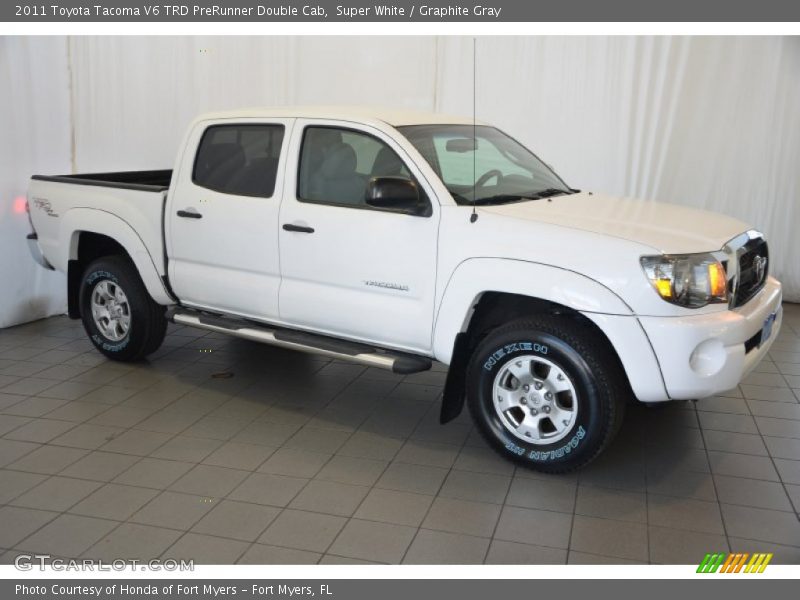 Super White / Graphite Gray 2011 Toyota Tacoma V6 TRD PreRunner Double Cab