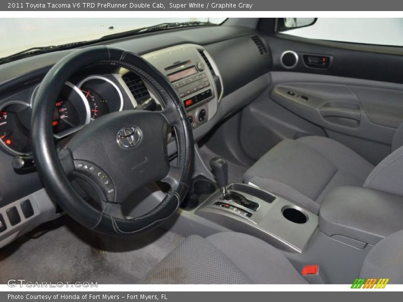 Super White / Graphite Gray 2011 Toyota Tacoma V6 TRD PreRunner Double Cab