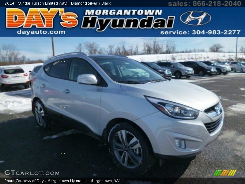 Diamond Silver / Black 2014 Hyundai Tucson Limited AWD