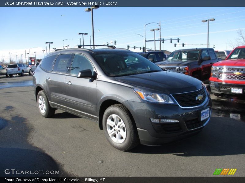 Cyber Grey Metallic / Ebony 2014 Chevrolet Traverse LS AWD