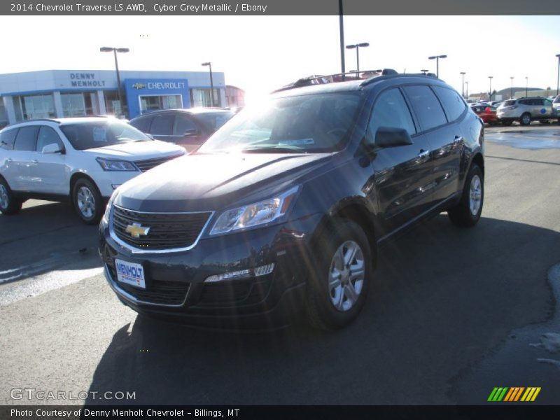 Cyber Grey Metallic / Ebony 2014 Chevrolet Traverse LS AWD