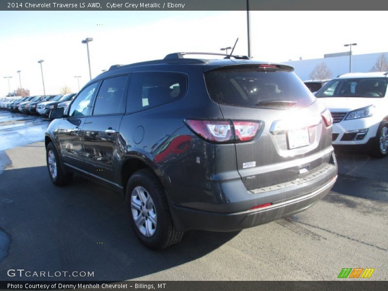 Cyber Grey Metallic / Ebony 2014 Chevrolet Traverse LS AWD