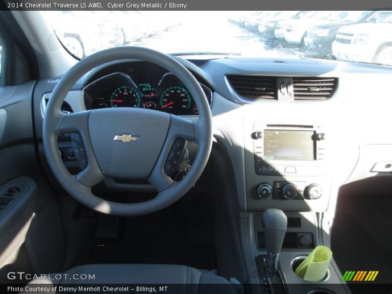 Cyber Grey Metallic / Ebony 2014 Chevrolet Traverse LS AWD