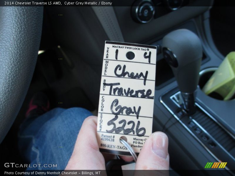 Cyber Grey Metallic / Ebony 2014 Chevrolet Traverse LS AWD