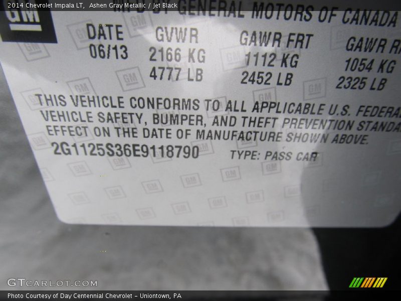 Ashen Gray Metallic / Jet Black 2014 Chevrolet Impala LT