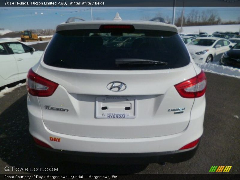 Winter White / Beige 2014 Hyundai Tucson Limited AWD