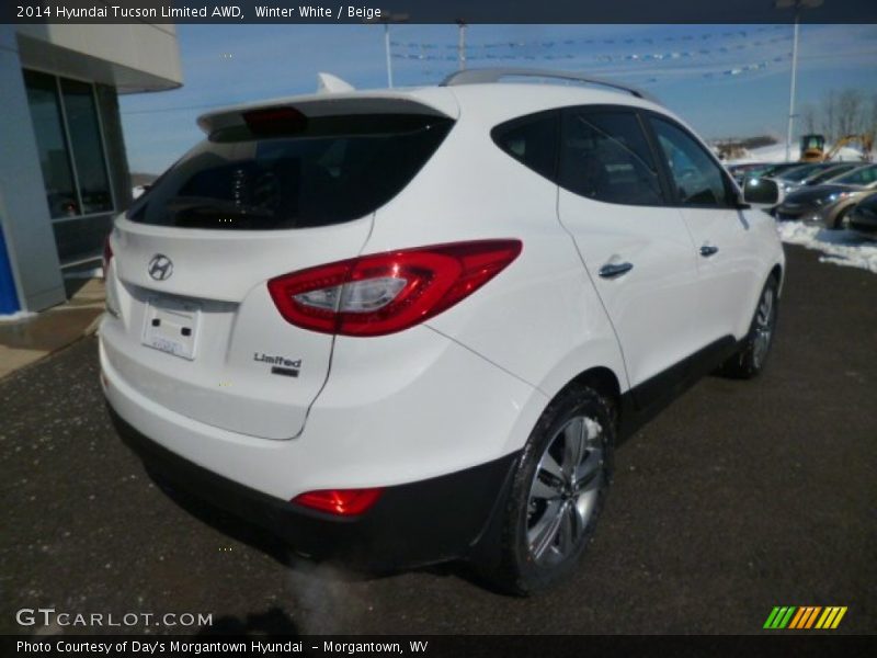 Winter White / Beige 2014 Hyundai Tucson Limited AWD