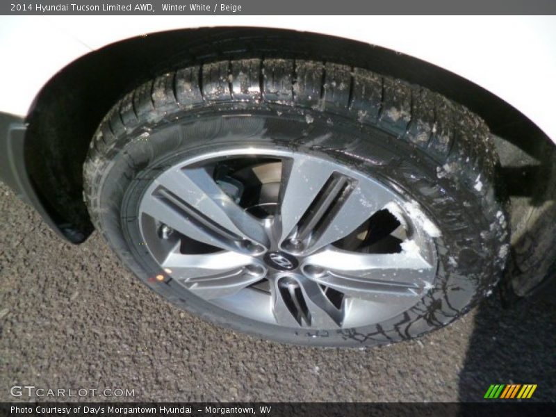 Winter White / Beige 2014 Hyundai Tucson Limited AWD